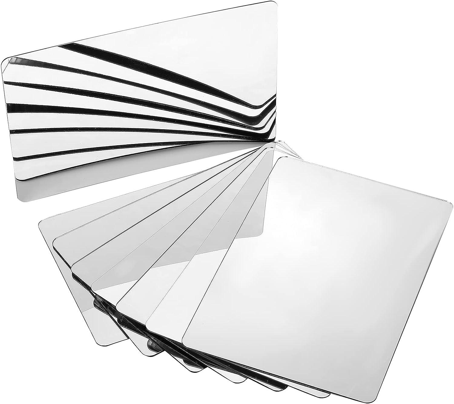 8 Pieces School Shatter Proof Plastic Mirrors 4 x 6 Inch Square Mirror
