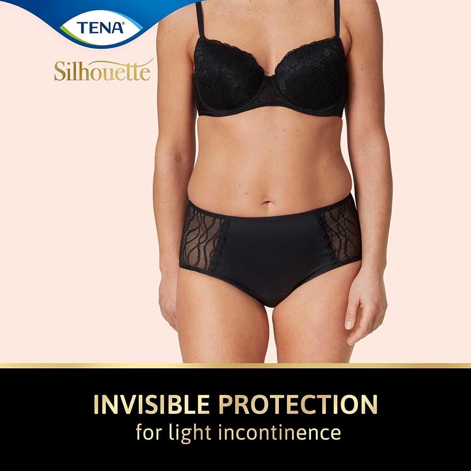TENA Silhouette Plus Low Waist Underwear Pants - Size Large, 2 Packs Of 10, Close Fit For Light Bladder Leakage