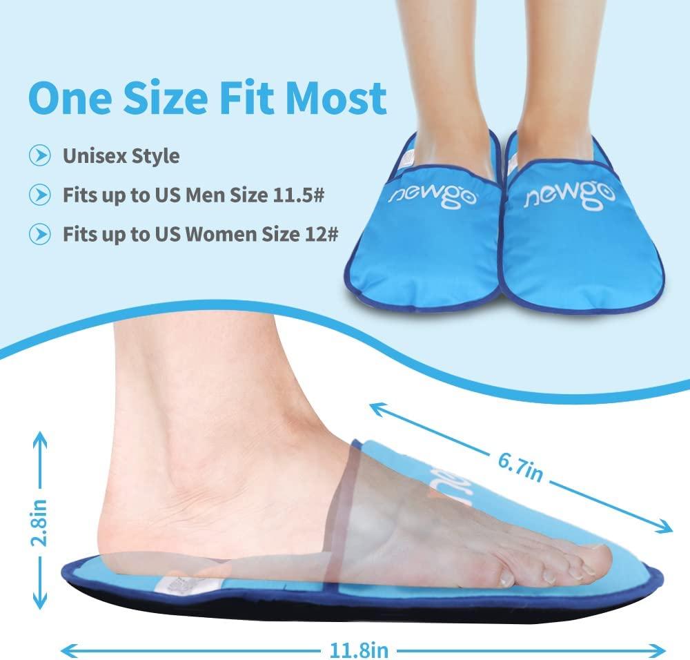 NEWGO Foot Ice Pack Slippers 2 Pack Gel Therapy for Swollen & Painful