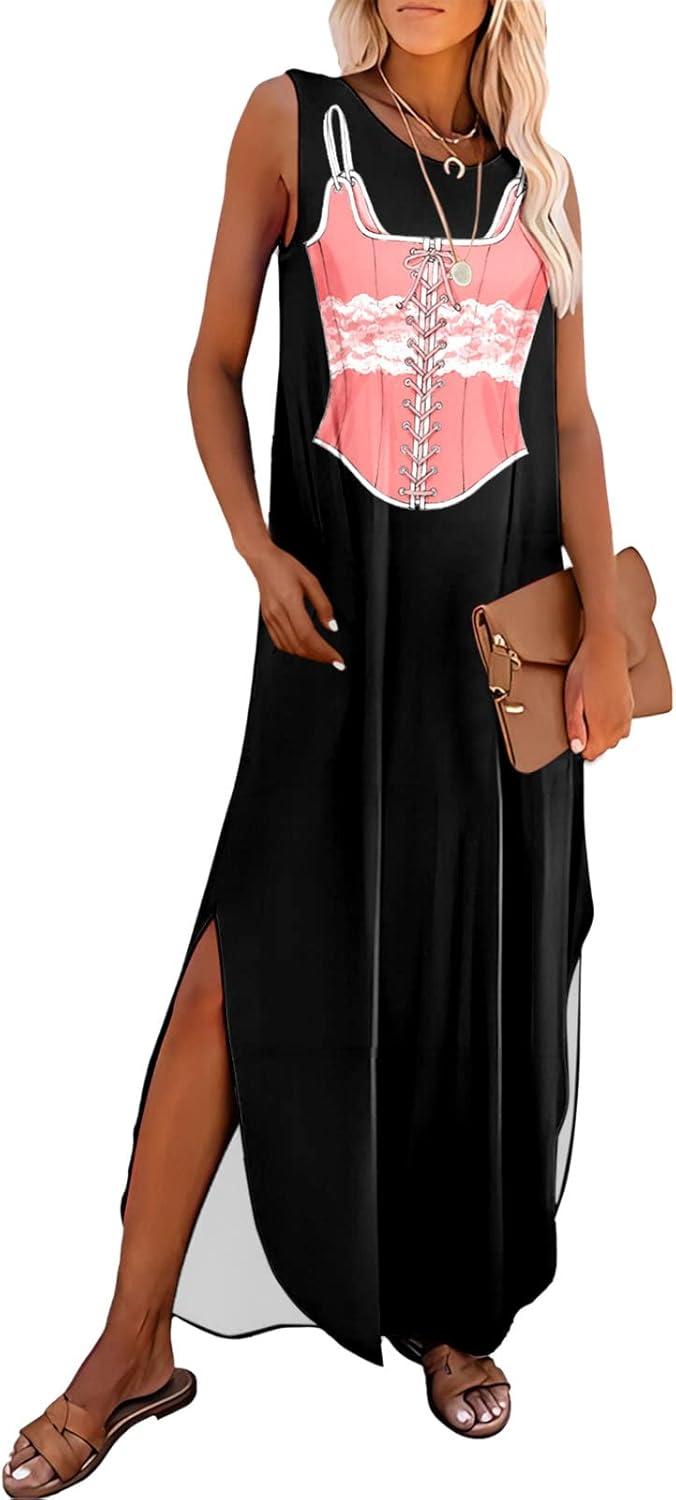 slim fit dress slacks Tracy Studio High Neck Sleeveless Maxi Dress