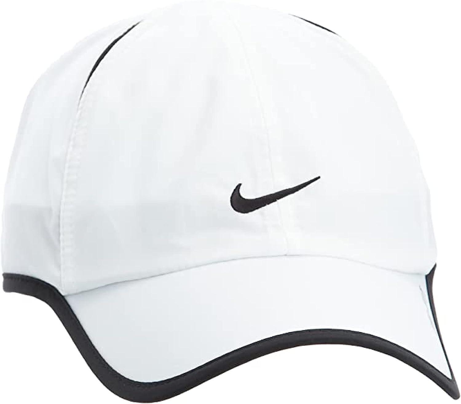 Nike Featherlight Dri-Fit Adjustable Running Cap - White/Black