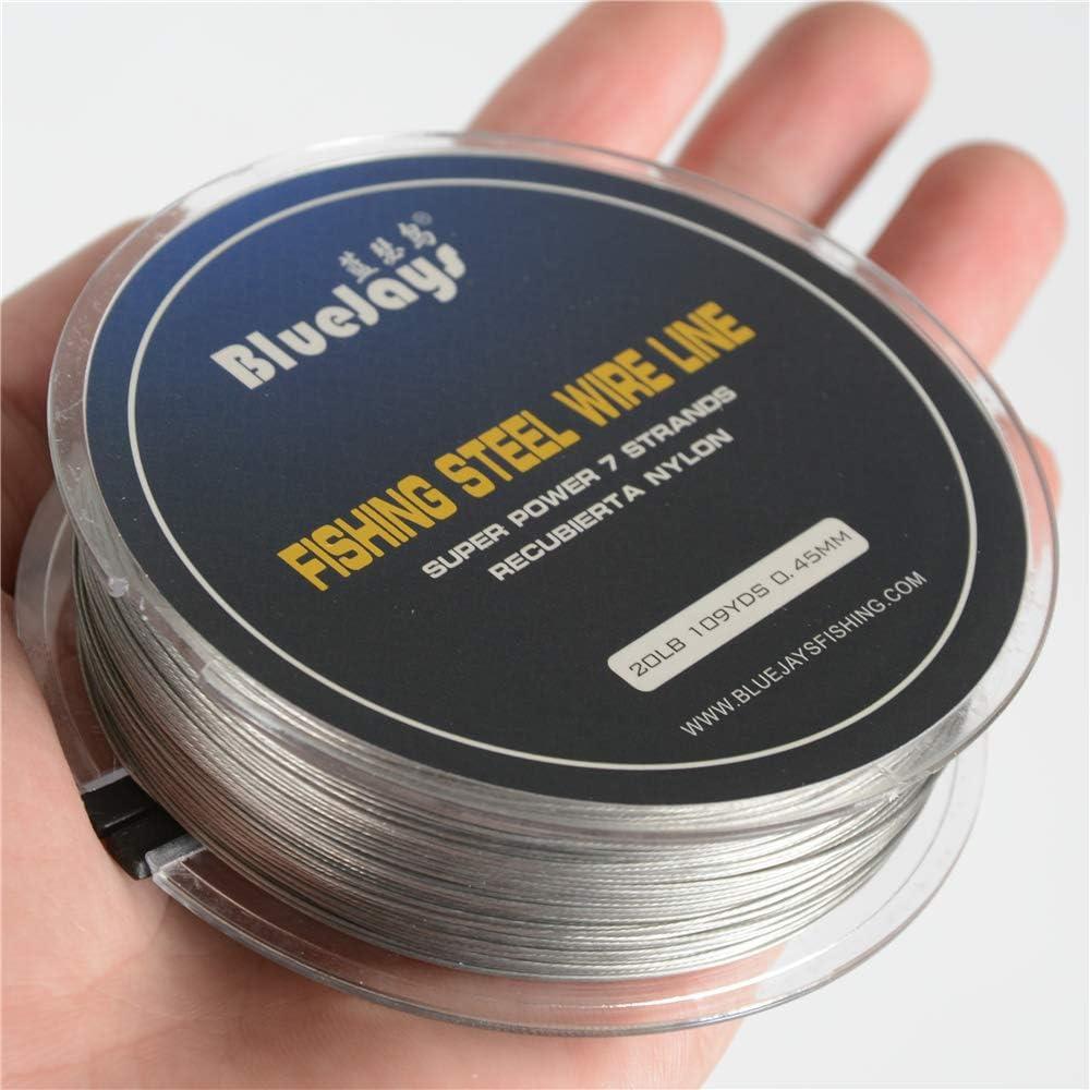 0.45mm 100 Metres 20 Pound Fishing Stee Wire Nylon Coated 1x7 Stainless  Steel Leader Wire Super Soft Fishing Wire Lines
