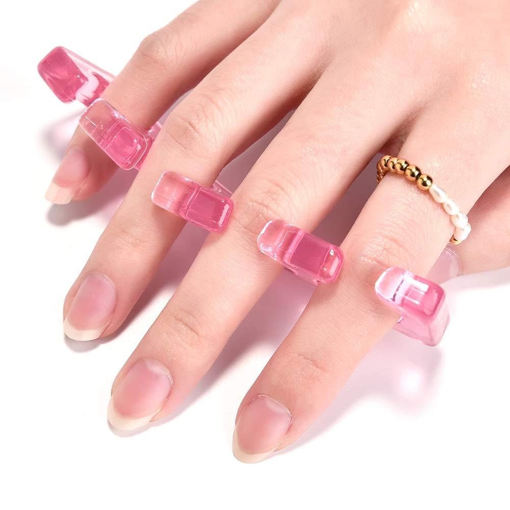 Rolabling Pedicure Toe Separators Flexible Soft Silicone Finger Toe Spacers for Nail Polish