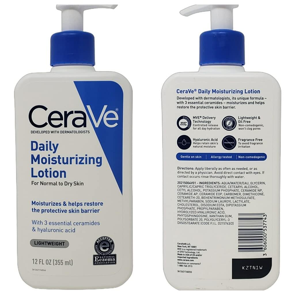 CeraVe Daily Skincare Bundle - Daily Moisturizing Lotion (12 oz) AM Facial  Moisturizing Lotion with Sunscreen (2 oz) and PM Facial Moisturizing Lotion  (2 oz)