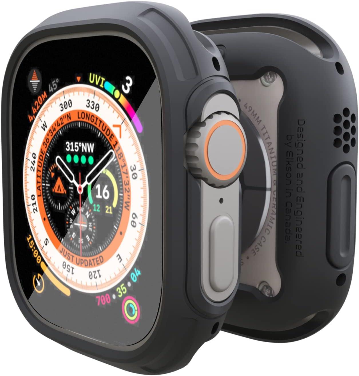 Band with Case Compatible for Apple Watch Ultra 49mm iWatch  Ultra Strap, Men Women Sport Strap with Bumper Rugged Shockproof Protective  Case Black : Cell Phones & Accessories