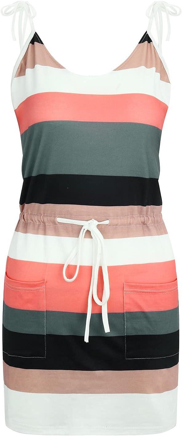 Ronony Ladies Summer Dress - V-Neck Striped Mini Dress Casual Sleeves  Elegant Beach & Party Dress in Army Green XL | Buy Now with Express  International Delivery | GoSupps.com