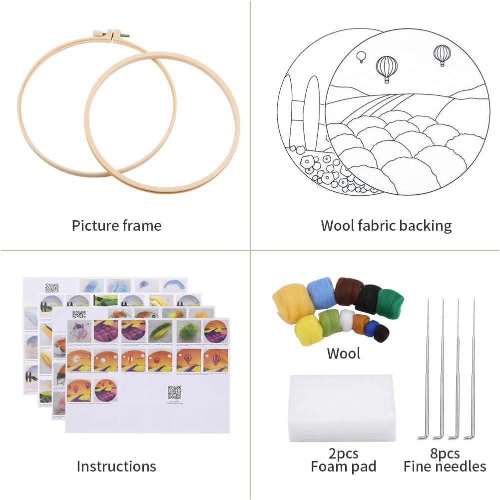 Needle Felting Kit with Wool Roving - Lavender Grassland Color | DIY ...