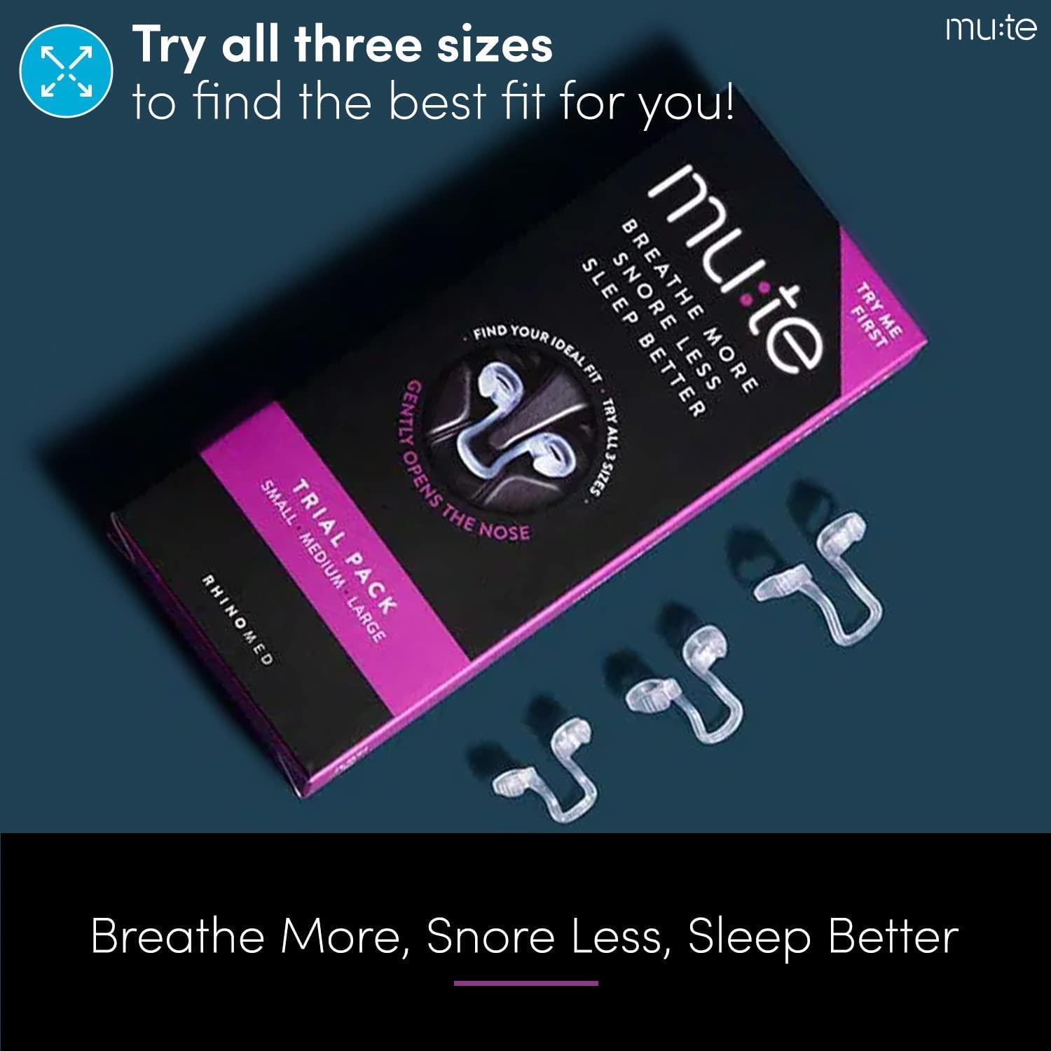 Rhinomed Mute Nasal Dilator for Snore Reduction AntiSnoring Aid Improved Airflow