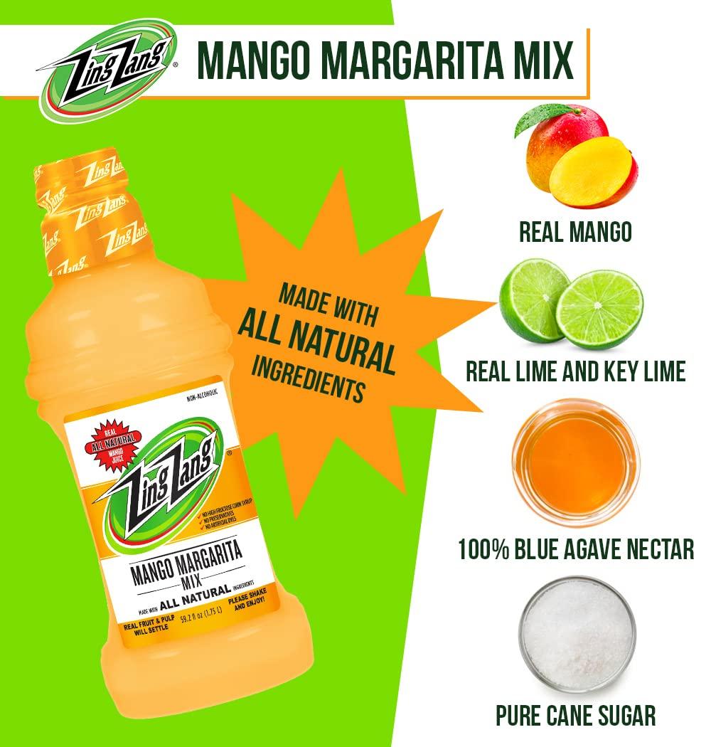 Zing Zang Mango Margarita Mix Made With All Natural 3 Fruit Juice Blend