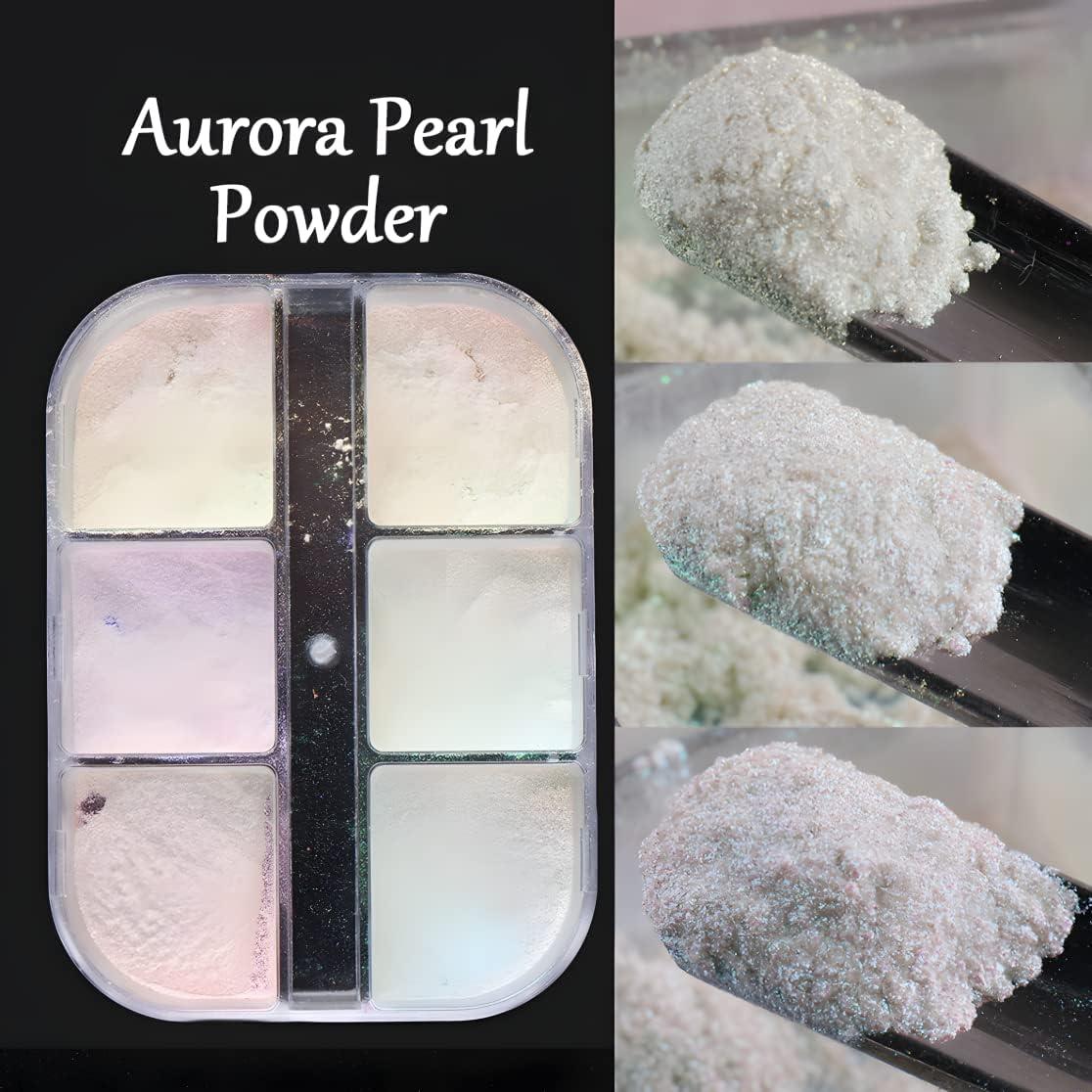 6 Colors Chrome Nail Powder Metallic Mirror Effect Aurora Magic