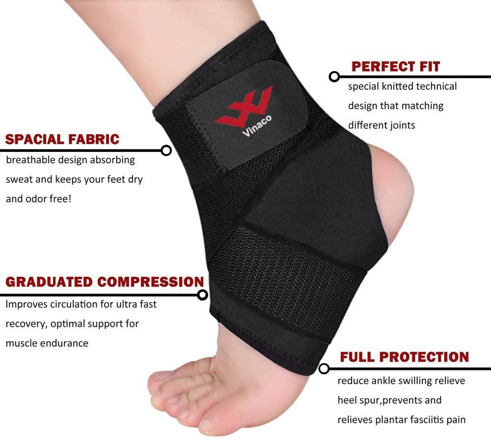 Vinaco Ankle Brace 2 Pack Breathable Strong Ankle Brace for Sprained