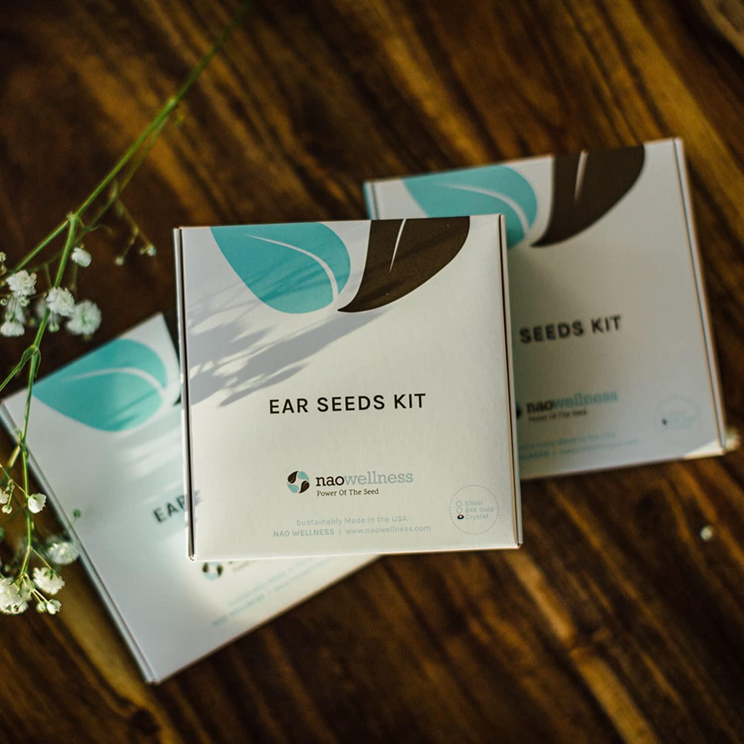 NAO Wellness Swarovski Ear Seeds Acupuncture Kit 20 Crystal Beads for