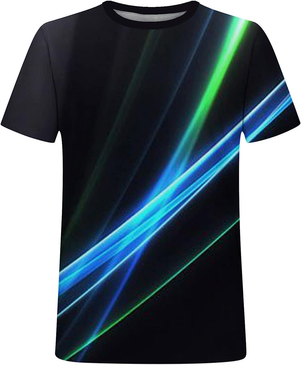Dgoopd Mens T Shirt Short Sleeve 3D Shirt Athletic Works Crewneck