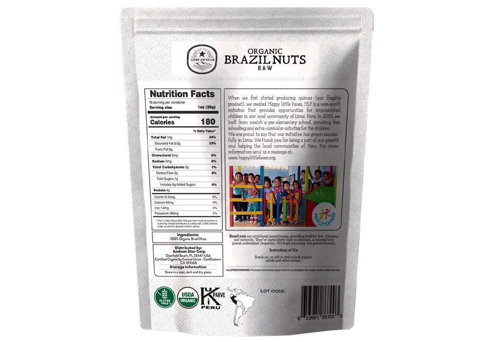 Andean Star Organic Brazil Nuts (16 oz.) Raw, fresh, No shell