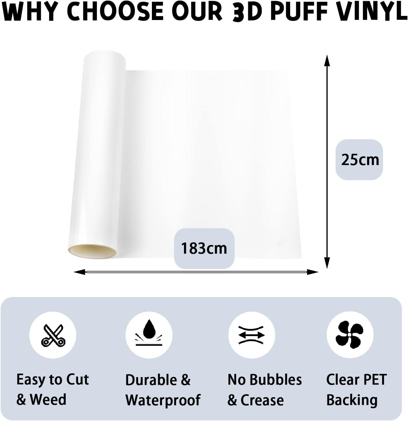 3D Puff Heat Transfer Fashion Vinyl Large Sheet and Rolls 
