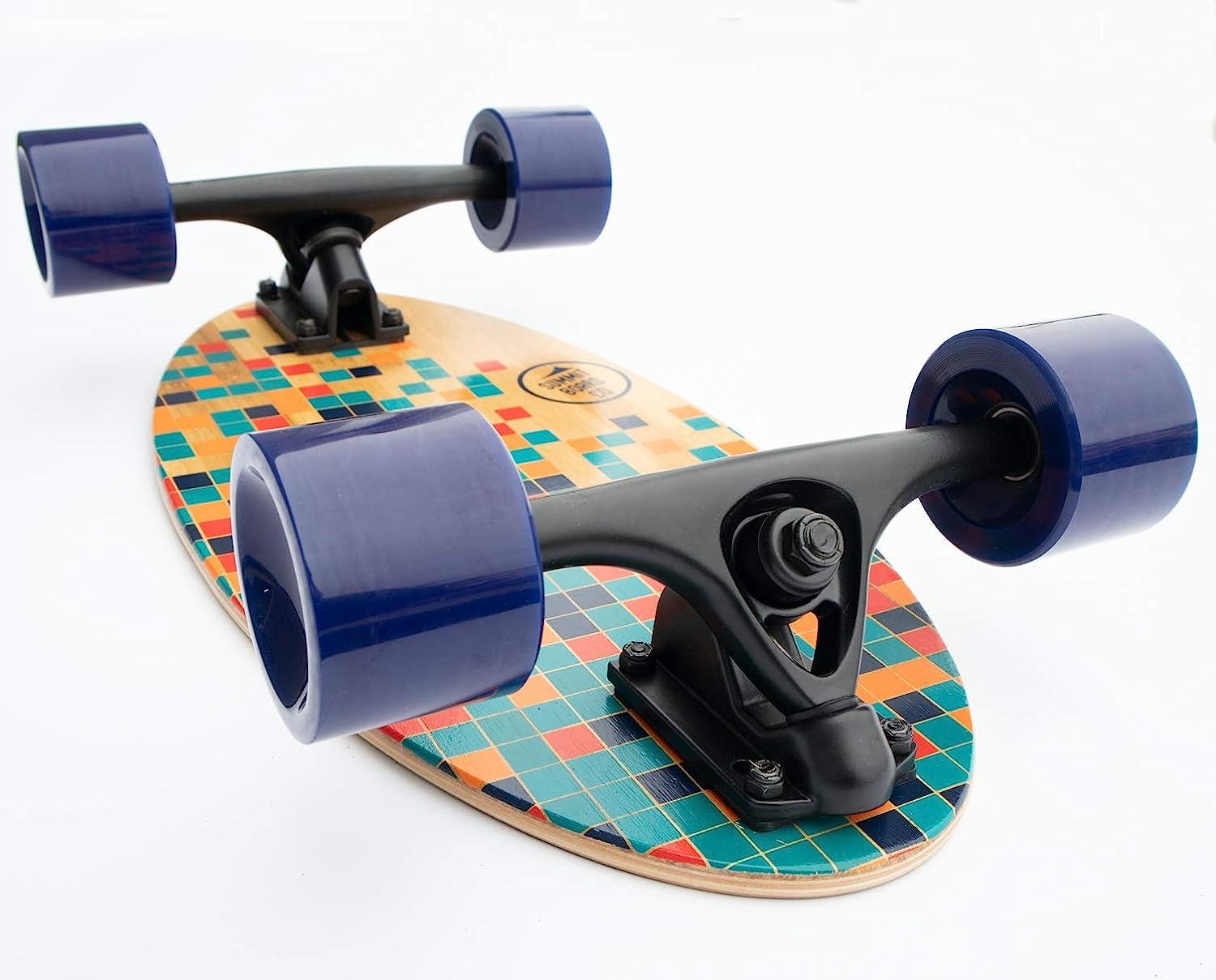 Summit Board Co Short Longboard Skateboard Deck with Precision Bearings