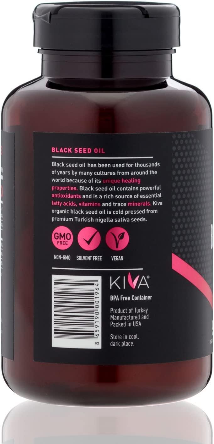 Kiva Black Seed Oil Softgel Capsules 2000mg High Thymoquinone