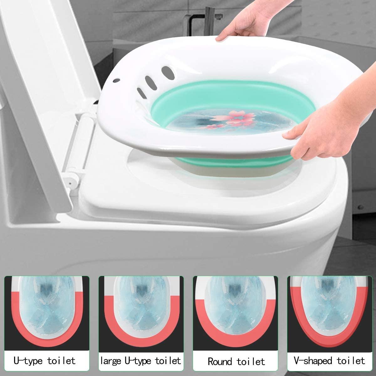 Folding Toilet Sitz Bath for Pregnant Women & Hemorrhoid Care - Green ...
