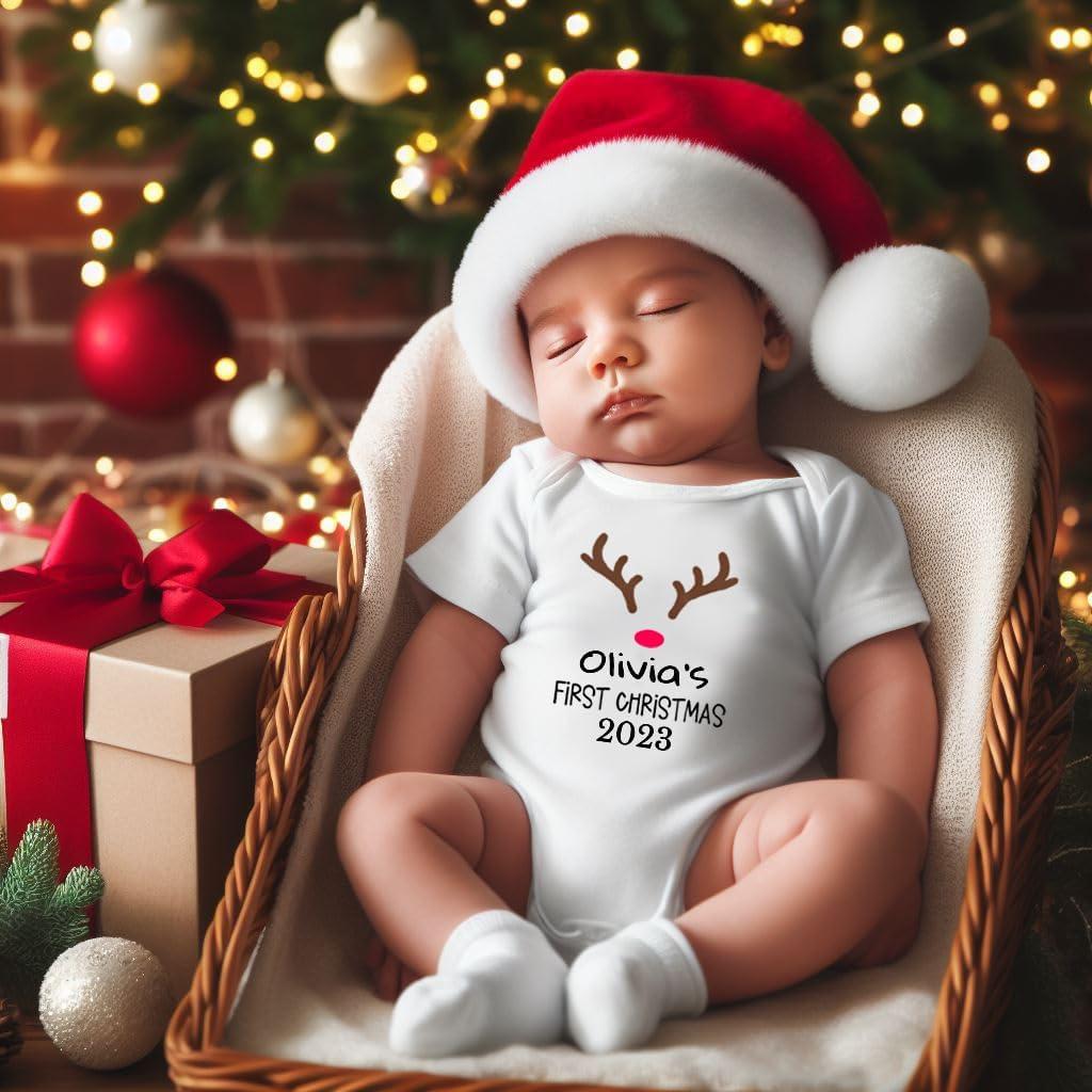 My First Christmas Personalised Baby Grow Unisex 3-6 Months