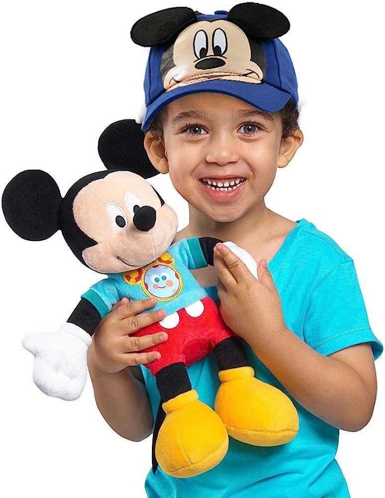 Disney Boys' Mickey Mouse Baseball Cap - 3D Ears Curved Brim Strap