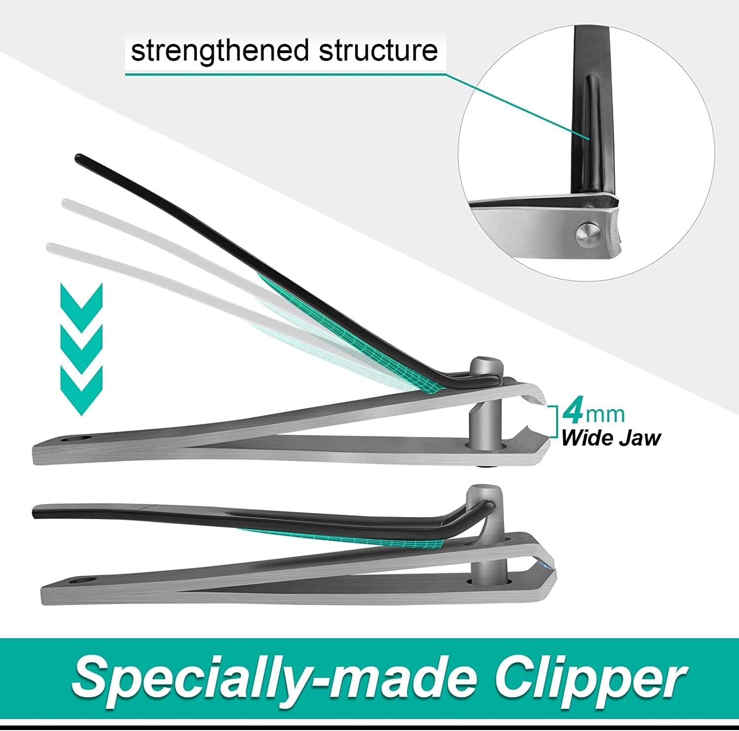 Long Handled Toenail Clippers for Thick Toenail - Extended Nail Clippers  for Seniors Overweight Obese - Extension Trimmer for Hip and Waist  Patients(4mm Wide / 24 Long Handle)