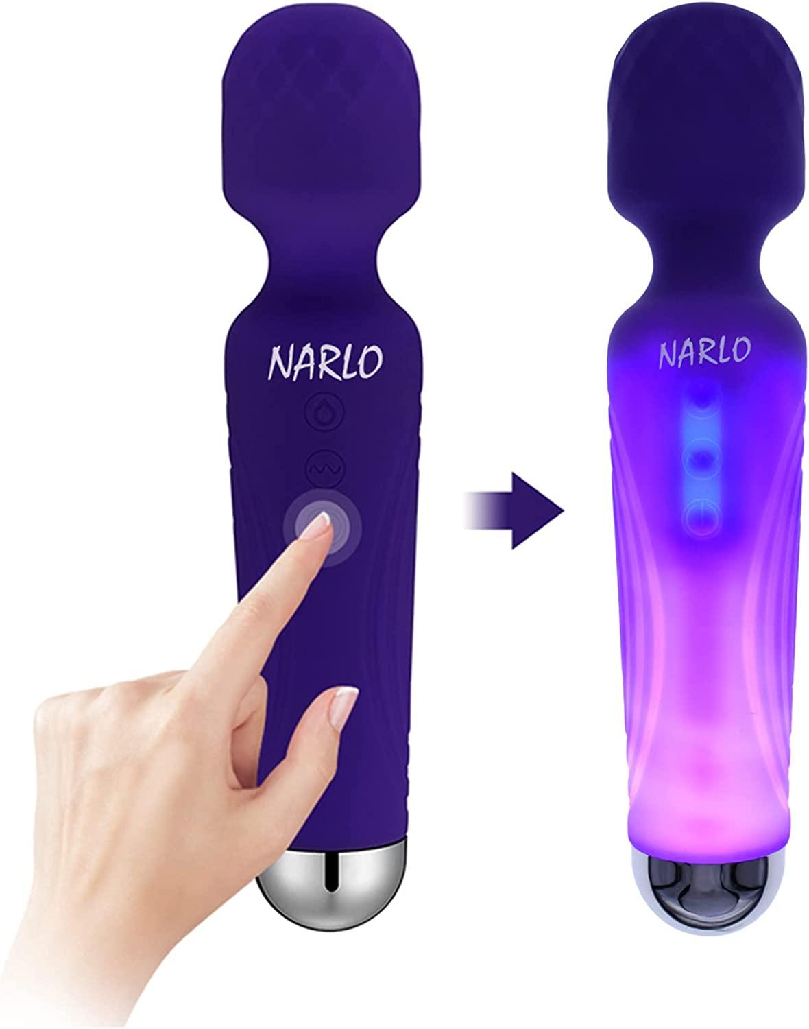 NARLO Upgraded Vibrate Wand Massager - 5 Patterns, 10 Speeds, Waterproof -  Luminous Purple | Buy Now with Express International Delivery