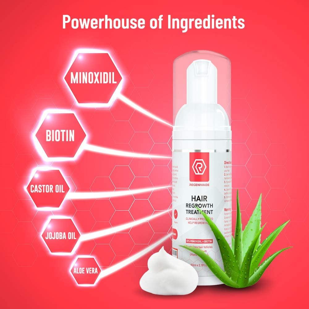 Minoxidil 5 Topical Foam (3 Month Supply) Regenivade 5 Minoxidil Hair Regrowth Treatment