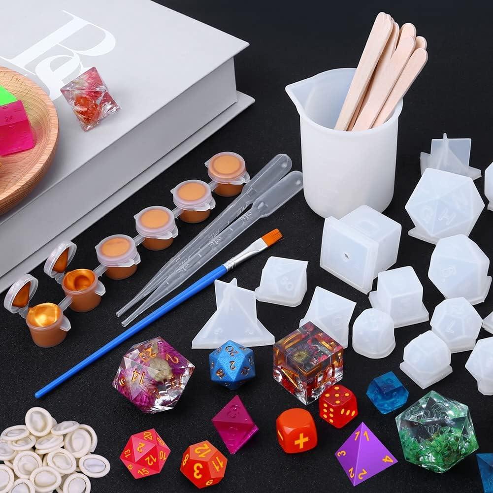 Resin Dice Molds, Shynek 19 Styles Polyhedral Game Dice Molds Set