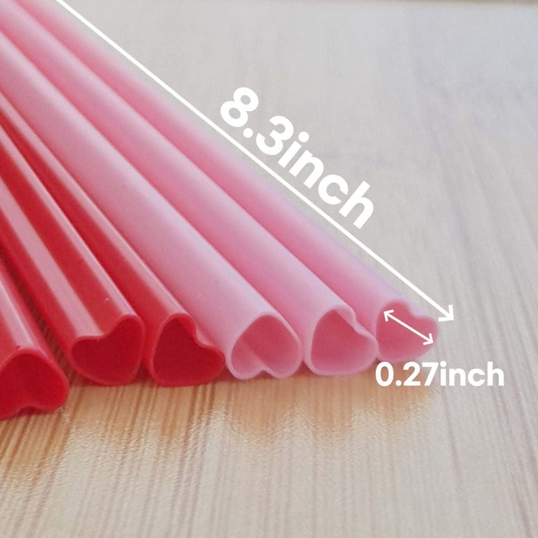 Heart Shaped Pink Reusable Straw Reusable Straw Baby Pink Heart Silicone  Straw reusable Straw Silicone 9.8 Tumblers Straws 