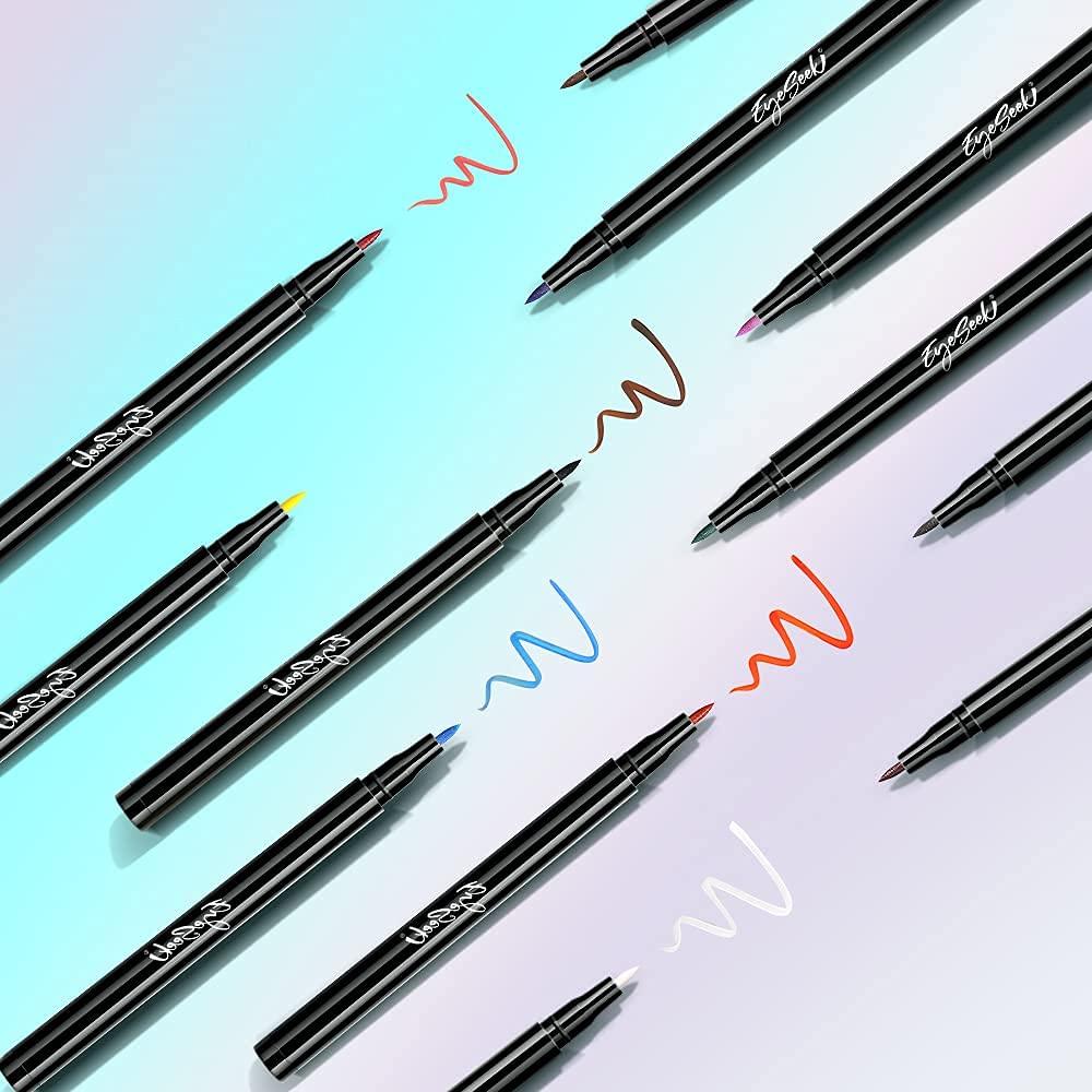 EYESEEK Liquid Eyeliner Pen Set Colorful Eye Liner pencil Matte 12