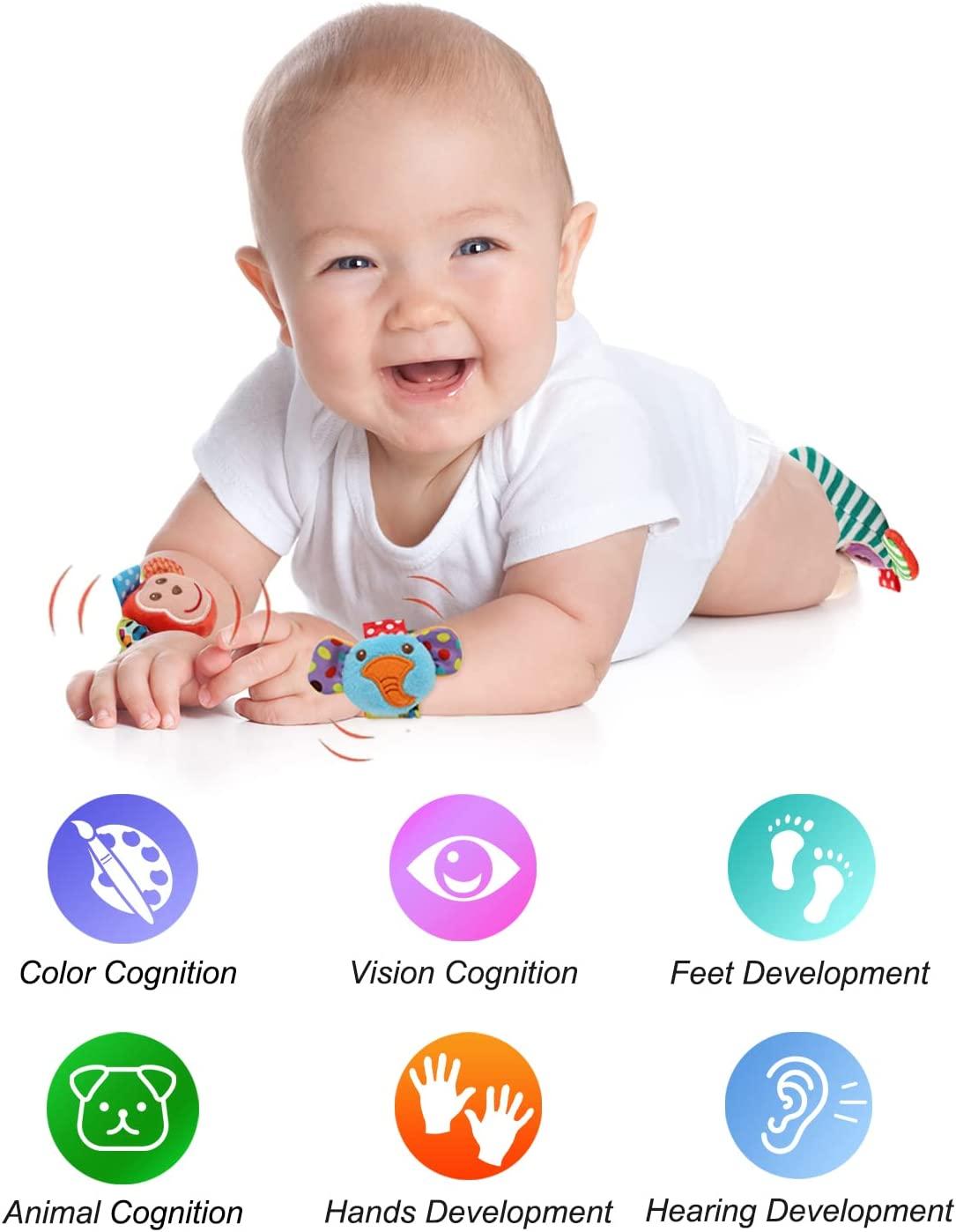 Baby Wrist Rattle Socks And Foot Finder Set, Perfect Baby Toys - Farnab Store