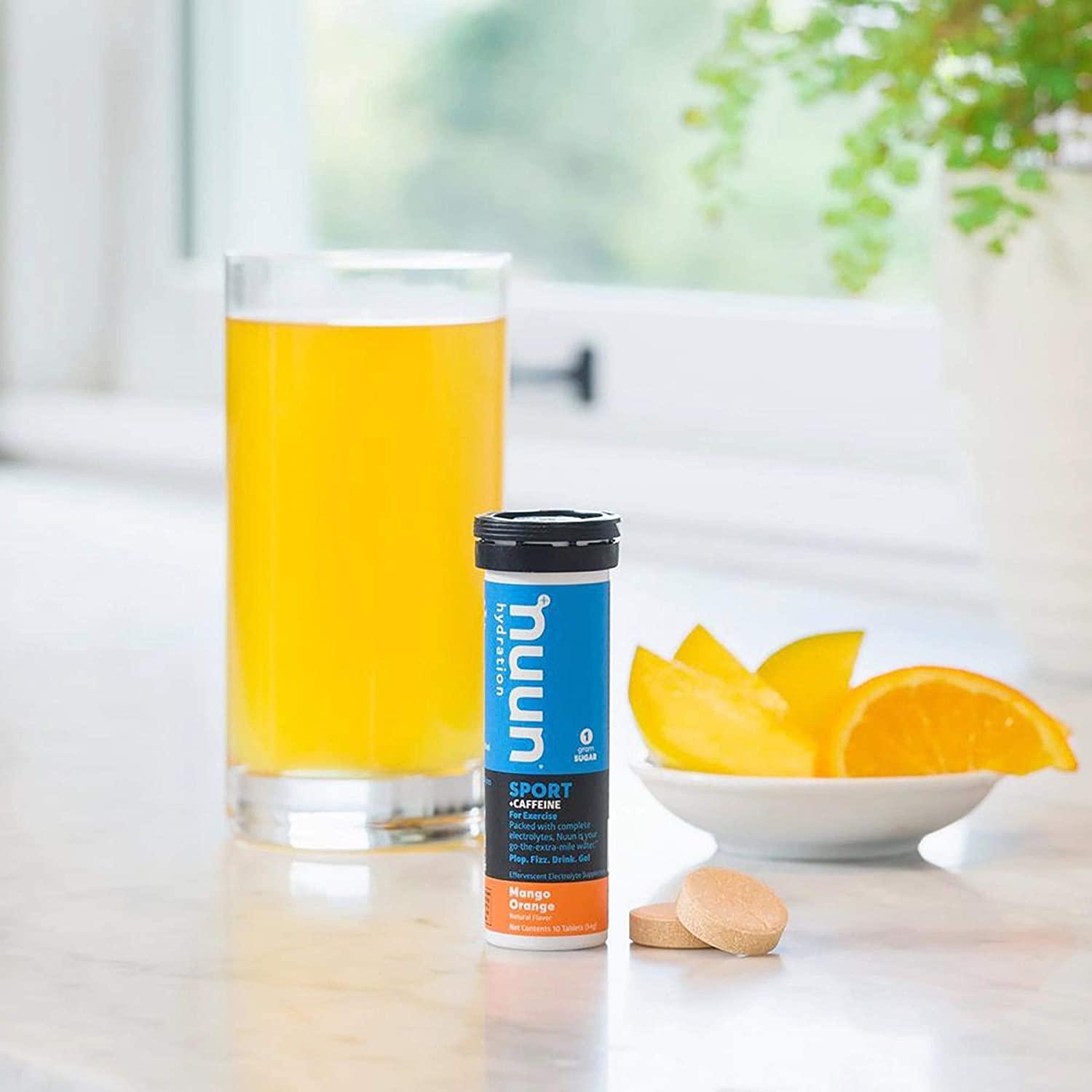 Nuun Sport + Caffeine Mango Orange Electrolyte Tablets (3 Tubes of 10