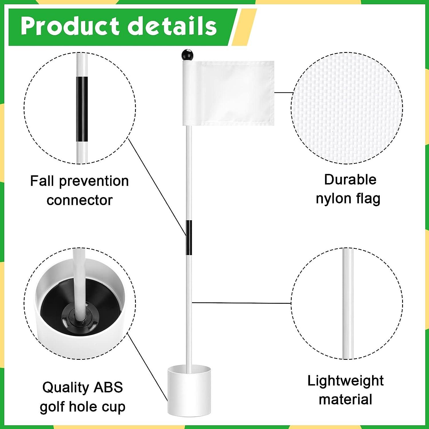 3 Set Golf FlagSticks Flags with Cups Practice Putting Green Flag Golf