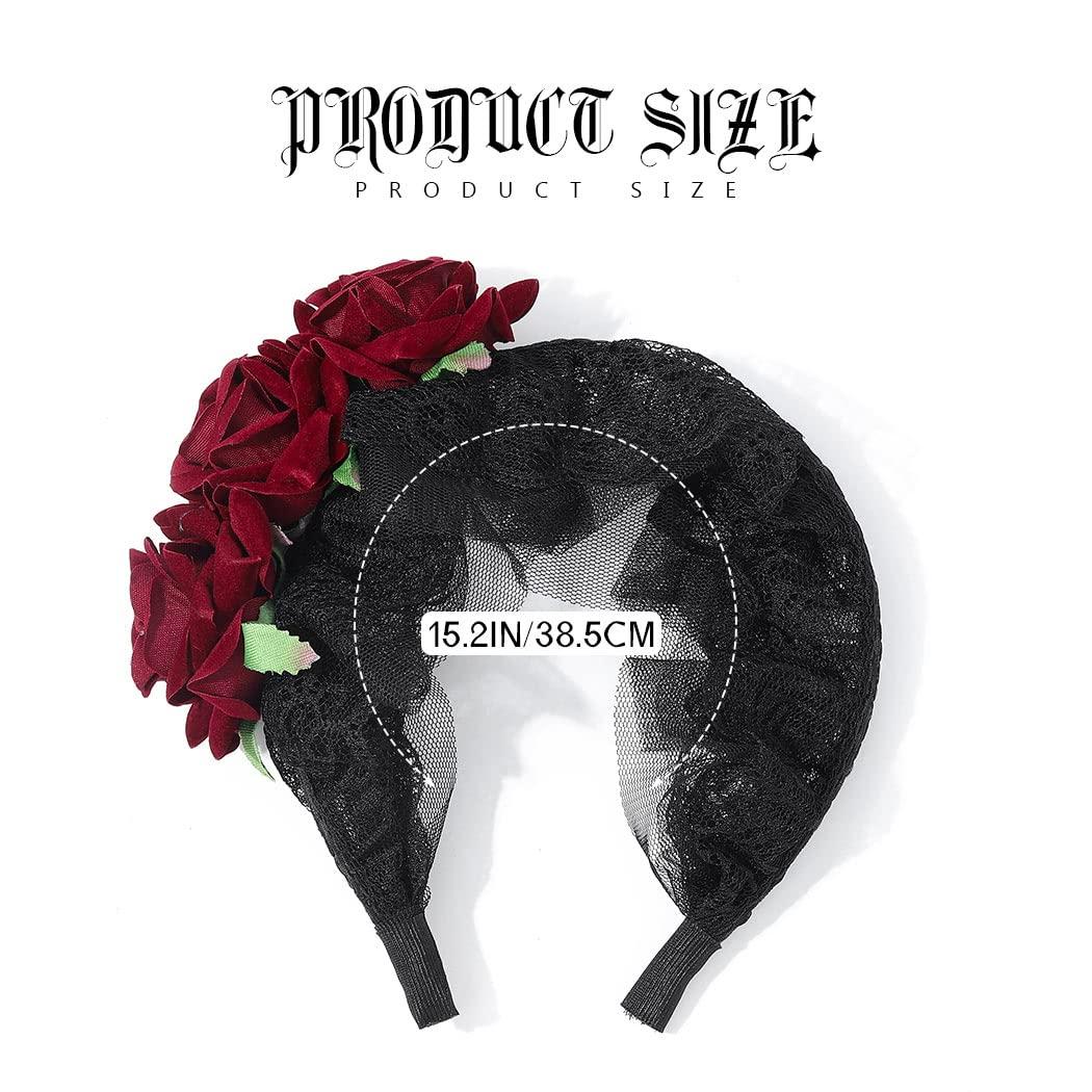 Baby Girls Valentine Headband With Heart-Shaped Rose Flower - Red Hair Band For Infants