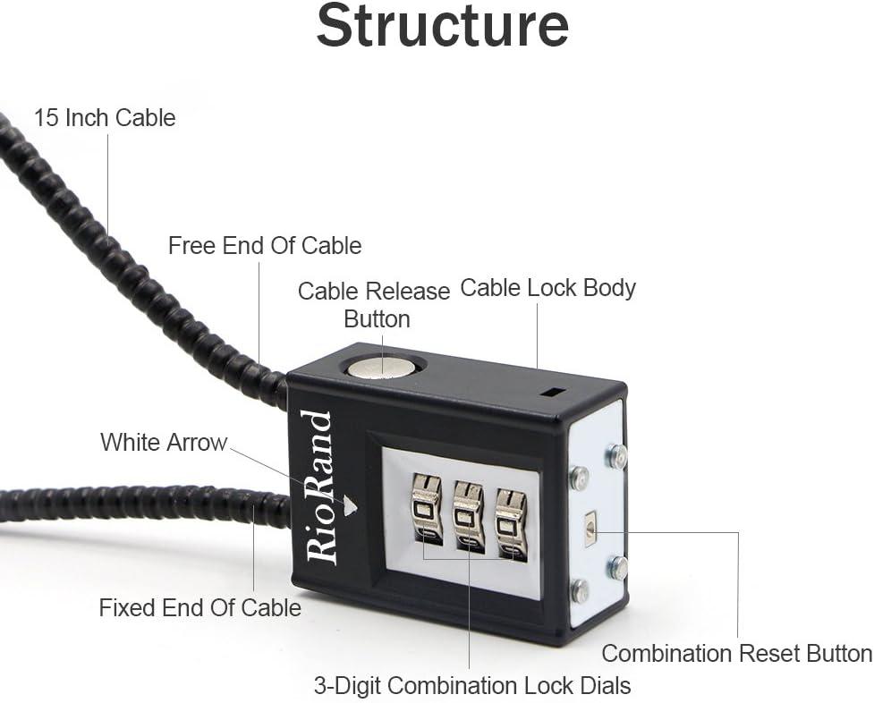 RioRand Trigger Lock 3 Digit Combination 15 Inch Gun Cable Lock 3PCS