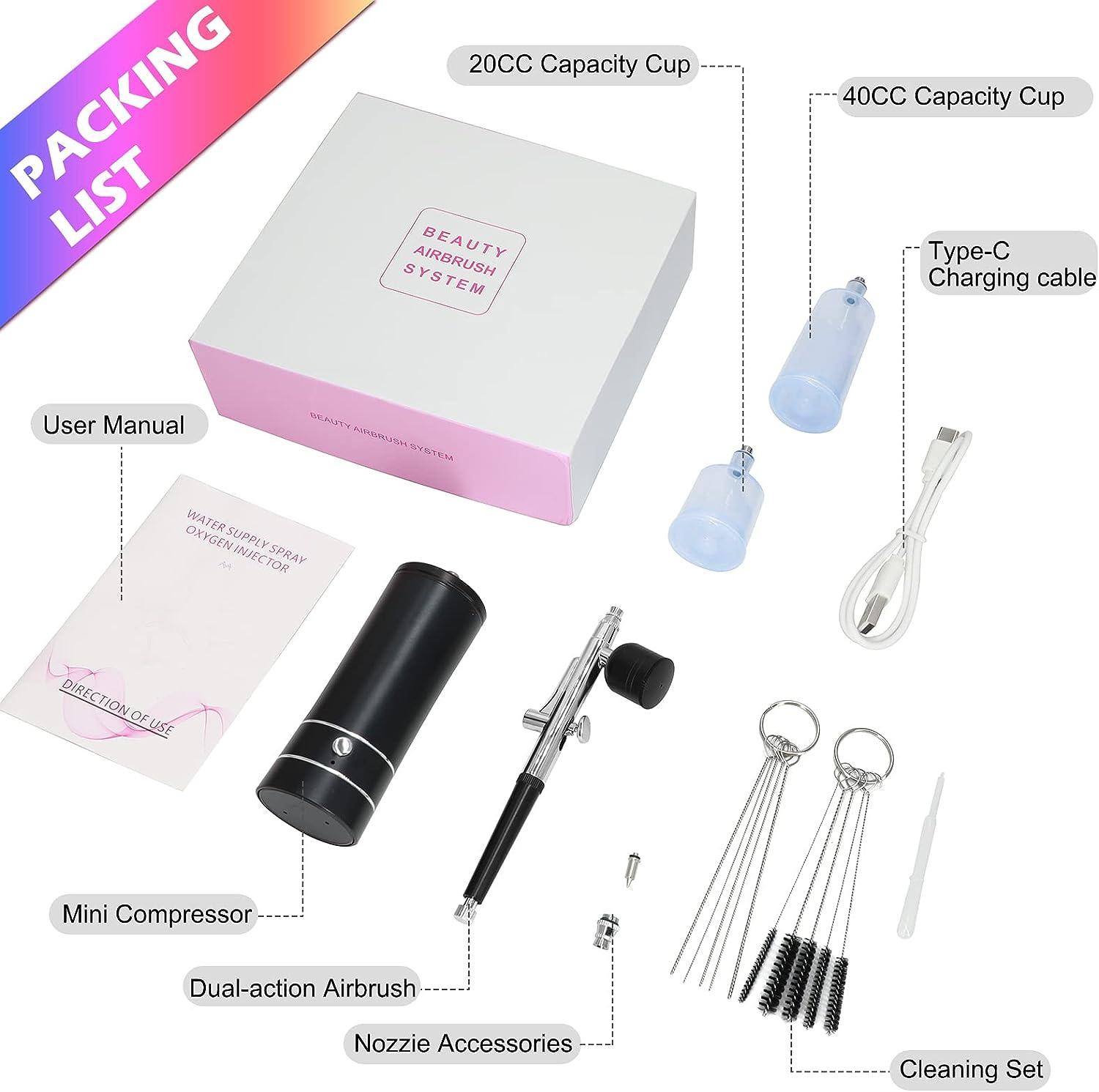 Air Brush Cordless Airbrush Kit With Compressor - Rechargeable 0.3mm Nozzle For Nails, Cake Decor, Art & Makeup Air Brush Painting Set