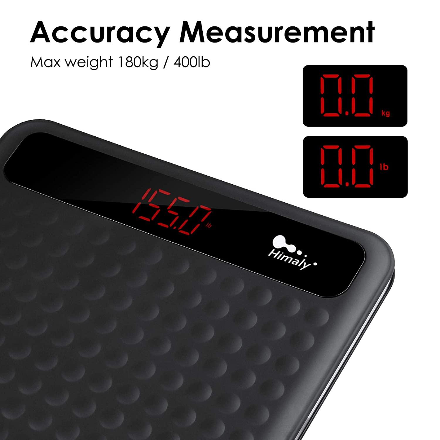 Digital Body Weight Bathroom Scale, High Precision Measurements Scales with  Large Non Slip Silicone Platform and LCD Digital Display, 400lbs/180kg  Capacity (Black) 1-Black