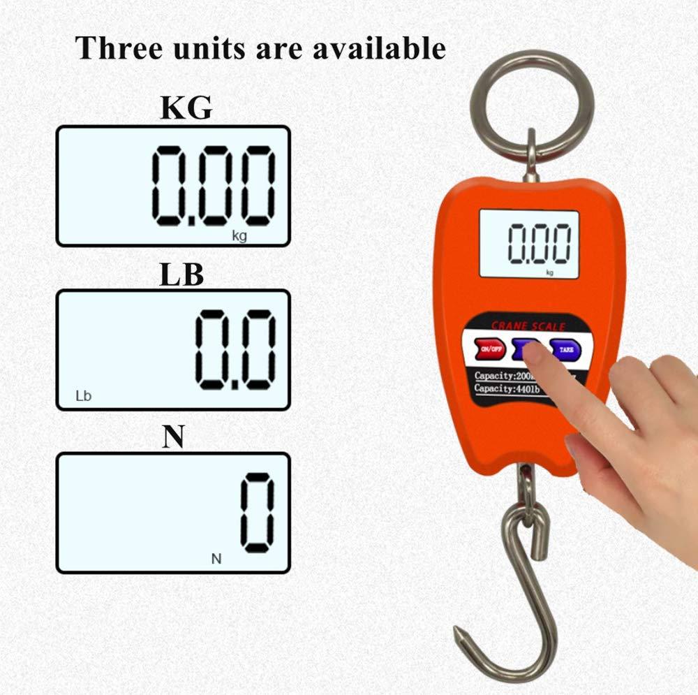 Hanging Weight Scale Industrial Heavy Duty for Farm, Hunting, Bow Draw  Weight, Big Fish & Hoyer Lift with Accurate Sensor Digital, Professional  (440LBS Orange)