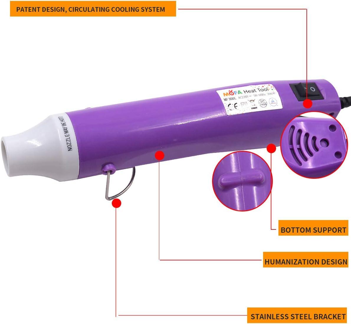 Mini Heat Gun, Electric Hot Air Gun Heating Tools for DIY, Embossing,  Crafts, Shrink Wrap, Drying Paint 110V, White