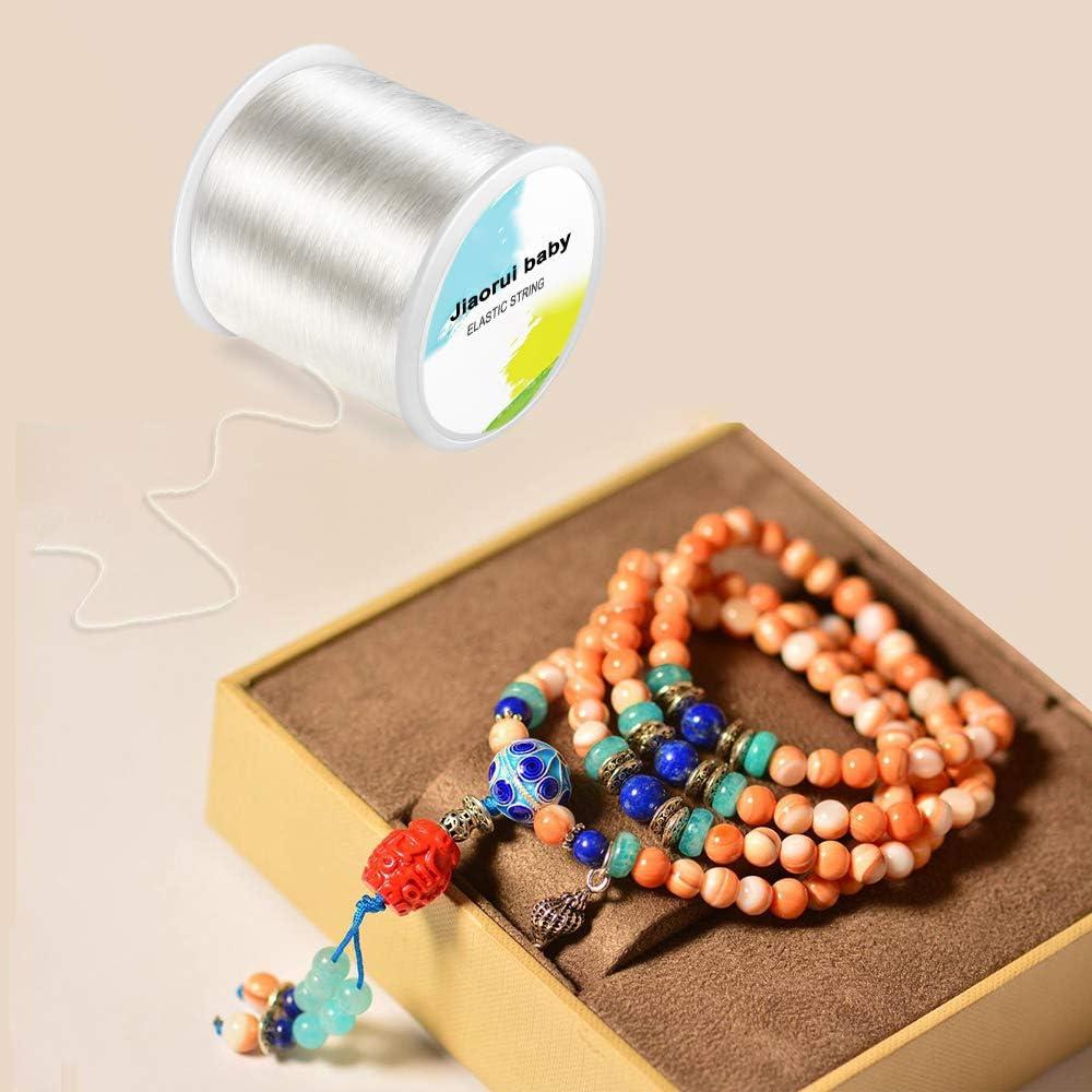 320 FT Jewelry Cord, Elastic Bracelet Rope Crystal Beading Cords,  Transparent and Shiny Elastic Beaded Line, Can Easily Pass Through Beaded  Jewelry, Suitable for DIY Jewelry Making, Bracelet Making