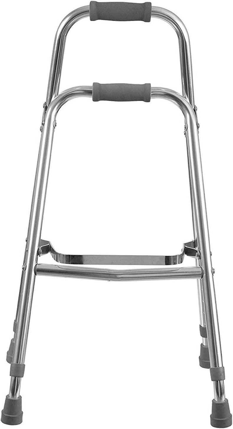 Durable Aluminum DMI Folding HemiWalker for Support Silver, Adjustable Height 30'35