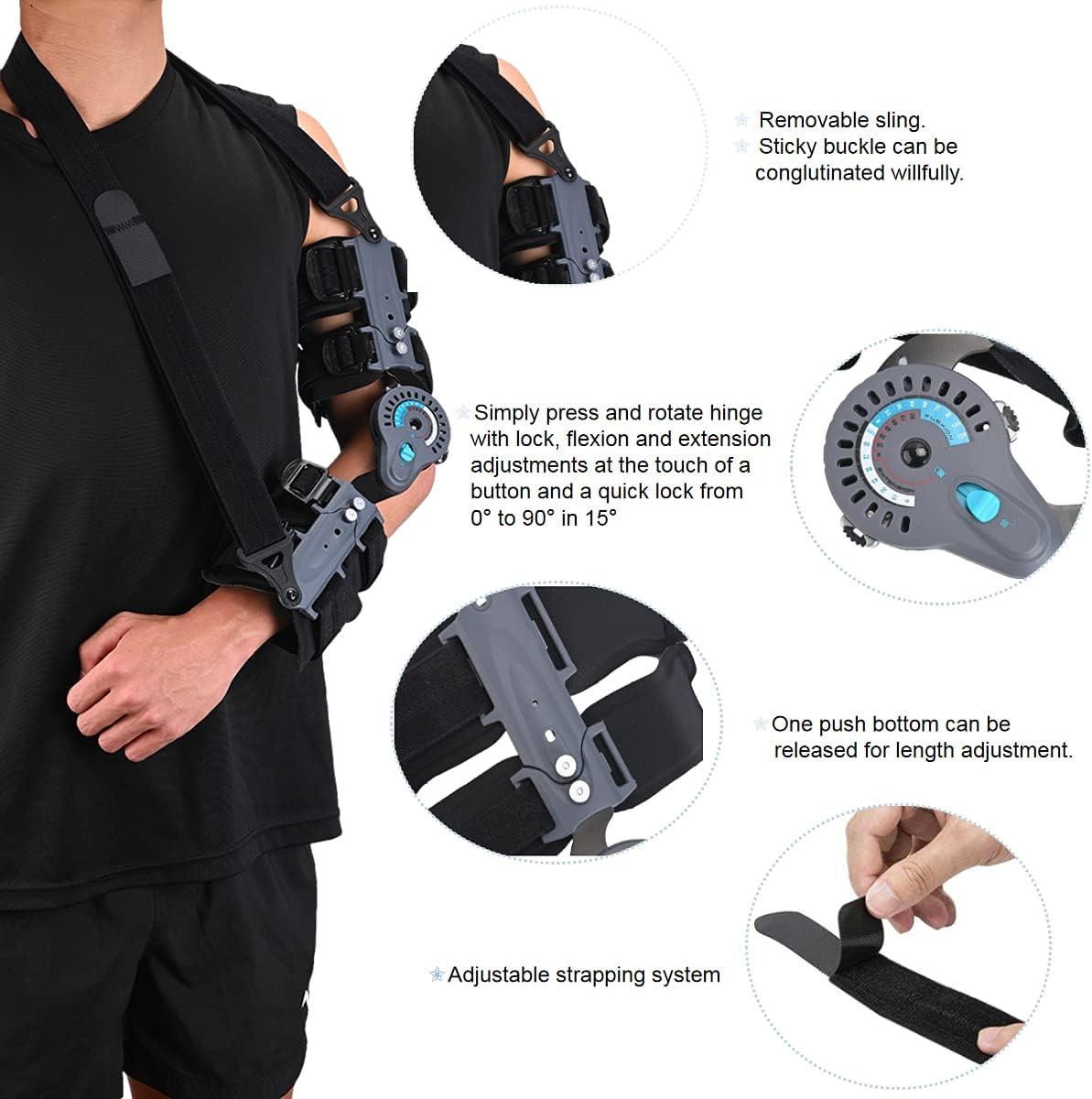 Hinged ROM Elbow Brace,Post OP Elbow Brace Stabilizer Splint Arm