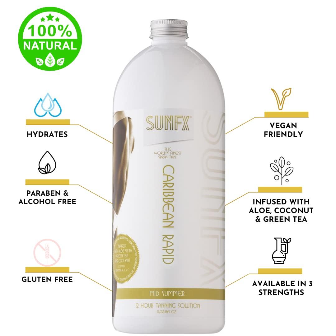 SunFX Caribbean Rapid All Natural Spray Tanning Solution(1L/33.8 fl