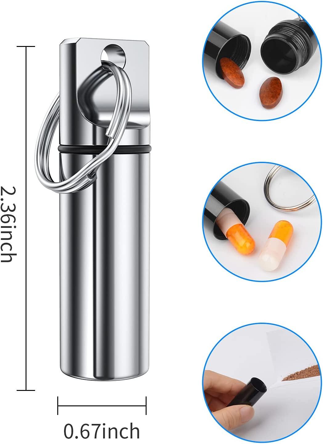 Stainless Steel Pill Case for Pocket or Purse, Metal Pill Box for