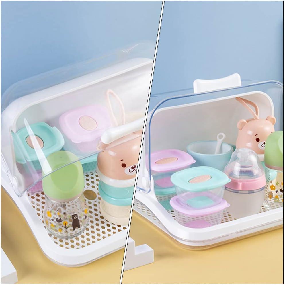 Ipetboom Baby Bottle Drying Rack with Anti- Cover Nursing Bottle Storage  Box Organizer Portable Kitchen Cabinet Organizer Countertop Dryer for Tea  Cup Coffee Mug Bowl