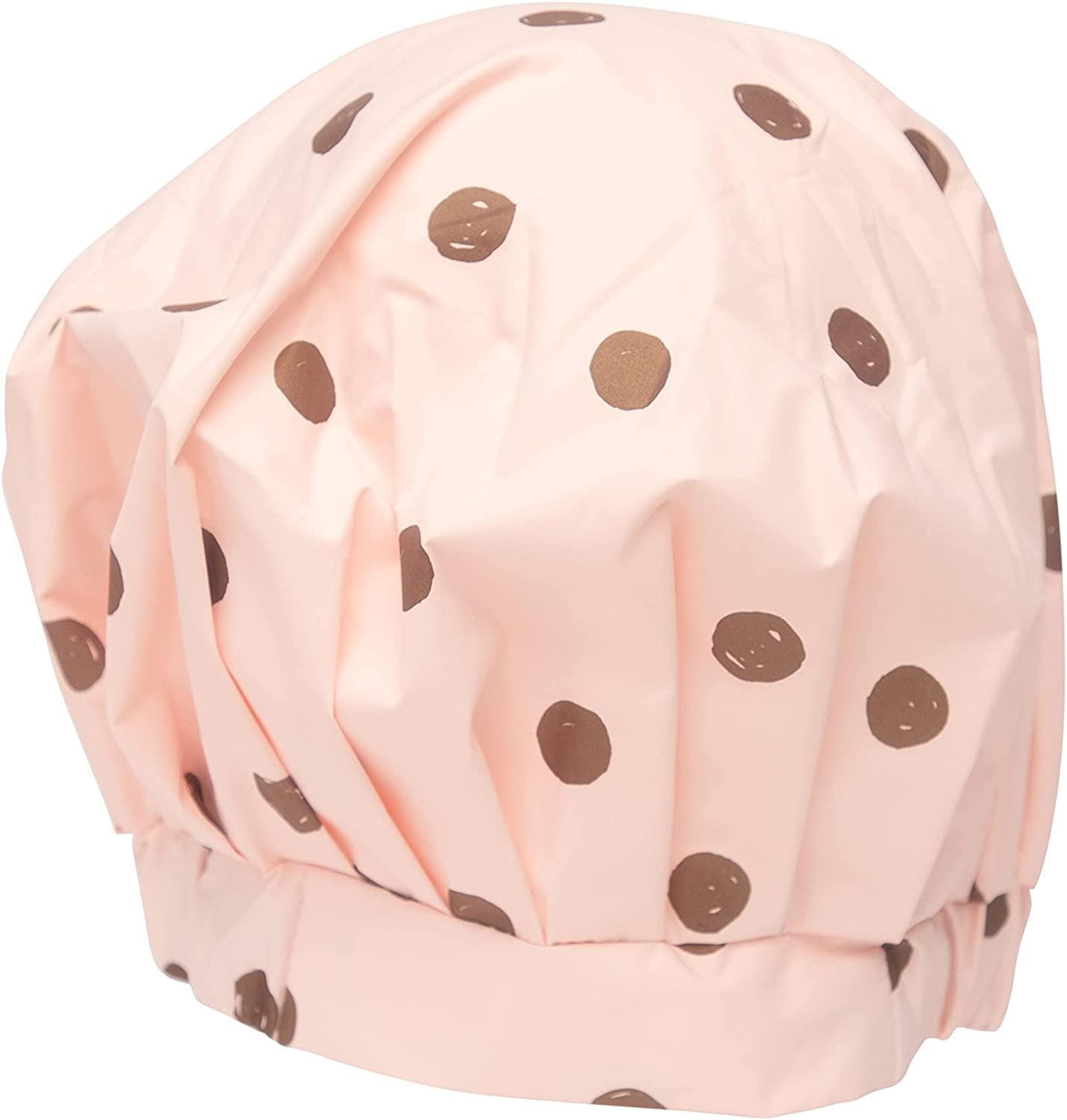 Kitsch Luxe Shower Cap One Size (Pack of 1) Blush Dot