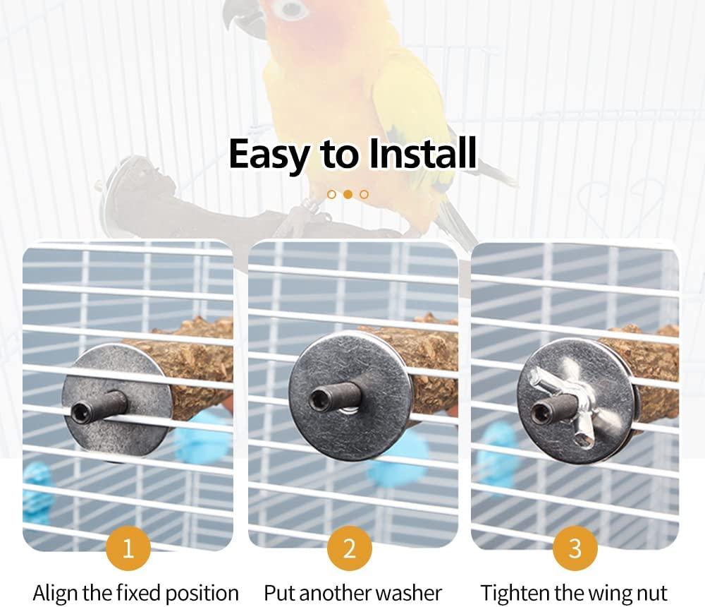 Bird Perches, 4pcs Natural Wood Perches for Parrots Bird Cages, Bird Perch Stand Parrot Stand