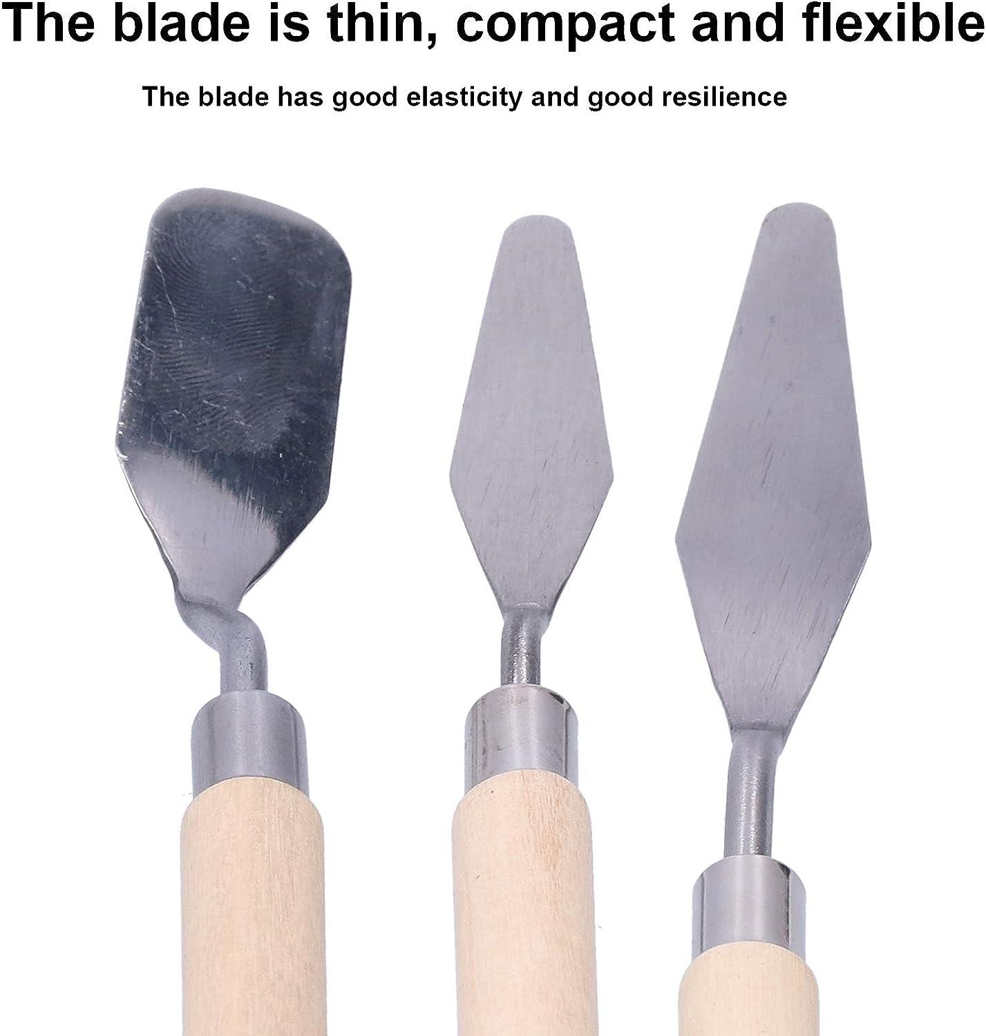 3Pcs Wooden Handle Palette Knife Set for Oil Painting and Art Scraping
