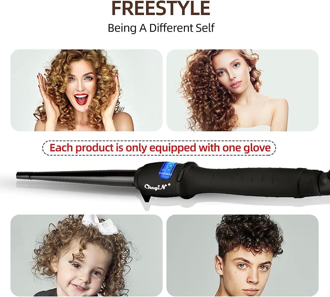 CkeyiN Curling Wands 9 19mm Curling Irons for Long Short Hair with