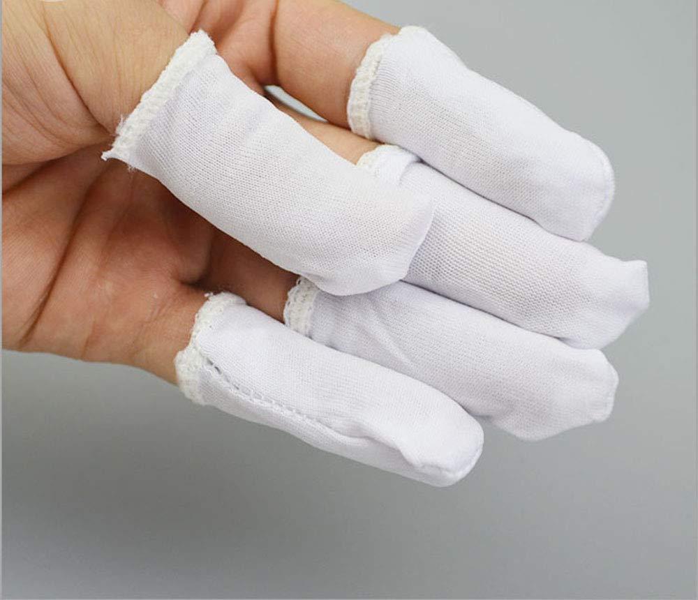Onwon 100 Pieces Cotton Finger Cots Elastic Fabric Finger Guards for